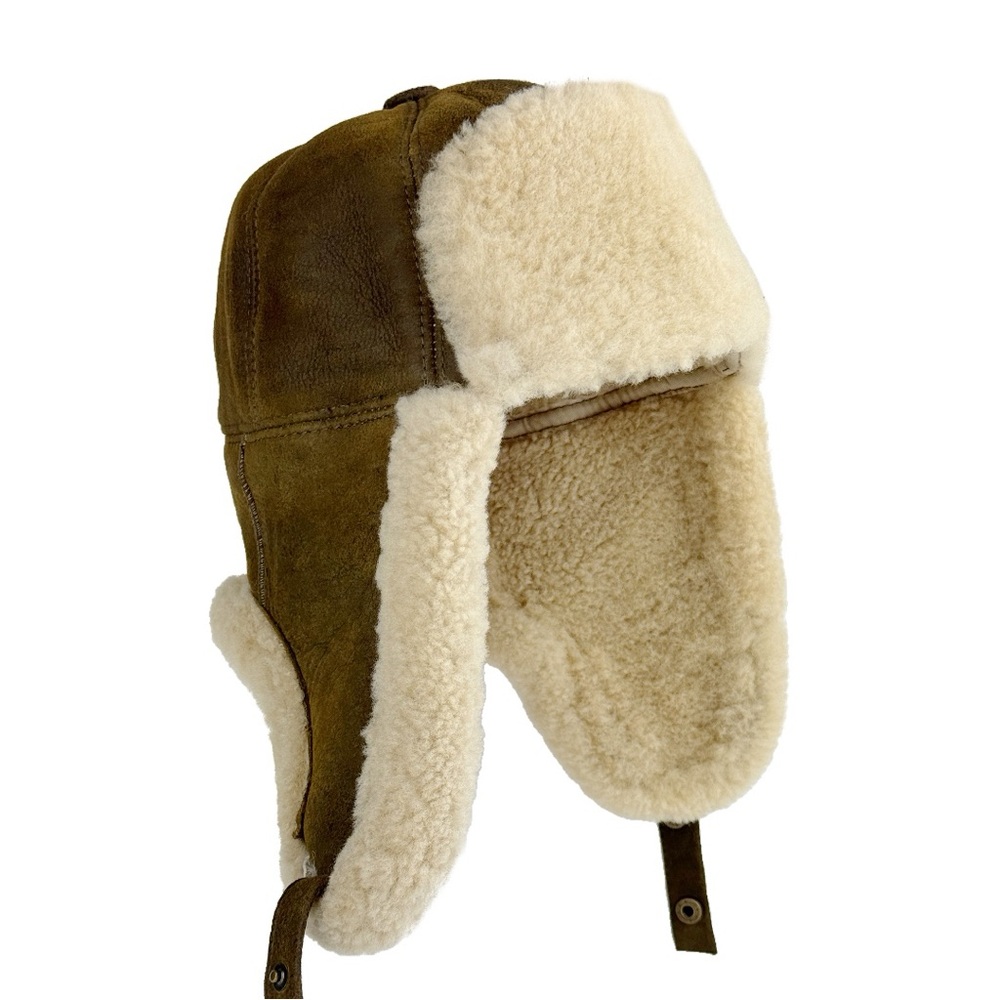 Shearling Sheepskin Leather Trapper Hat | Aviator Hat | Russian Ushanka